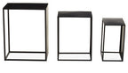 Black Metal Set of 3 Nesting Side Tables