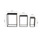 Black Metal Set of 3 Nesting Side Tables