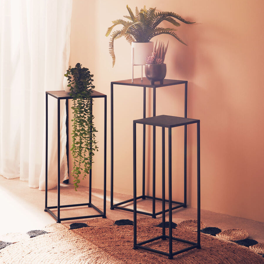 Black Metal Set of 3 Nesting Side Tables
