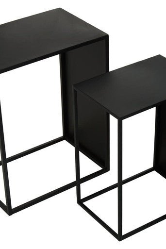 Black Metal Set of 3 Nesting Side Tables