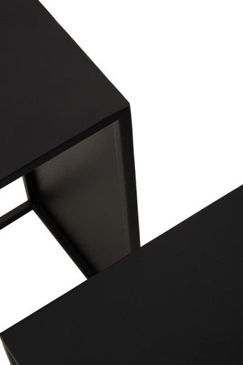 Black Metal Set of 3 Nesting Side Tables