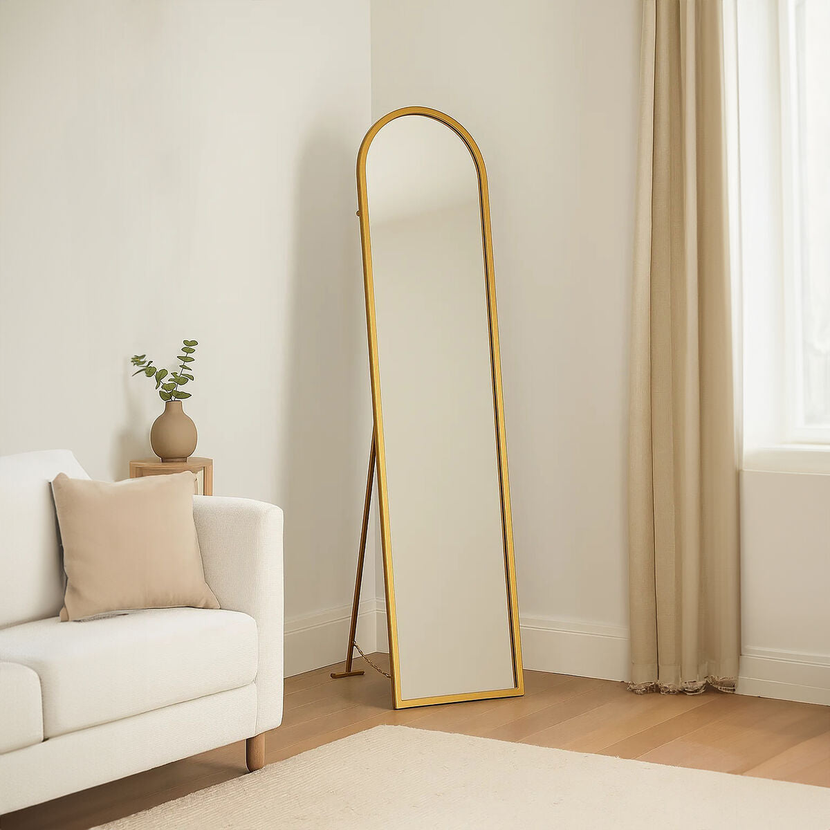 Gold Finish Floor Mirror