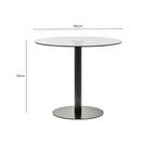 Clear Glass Round Dining Table with Black Finish Base