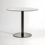 Clear Glass Round Dining Table with Black Finish Base