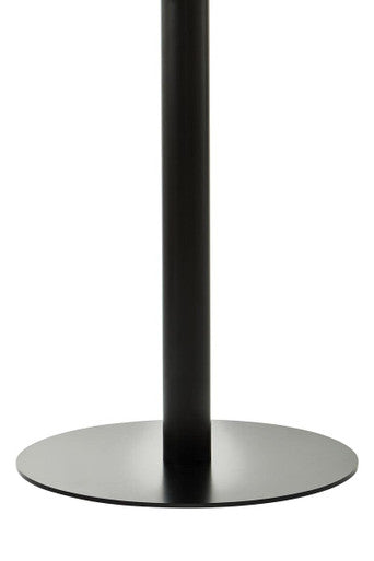 Clear Glass Round Dining Table with Black Finish Base