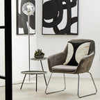 Grey Iron Tray Top and Black Iron Legs 2 Shelf Side Table