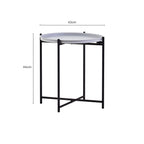 Grey and Black Finish Tray Side Table