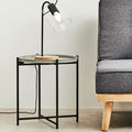 Grey and Black Finish Tray Side Table