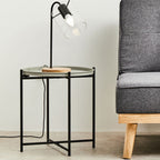 Grey and Black Finish Tray Side Table
