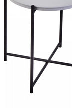 Grey and Black Finish Tray Side Table