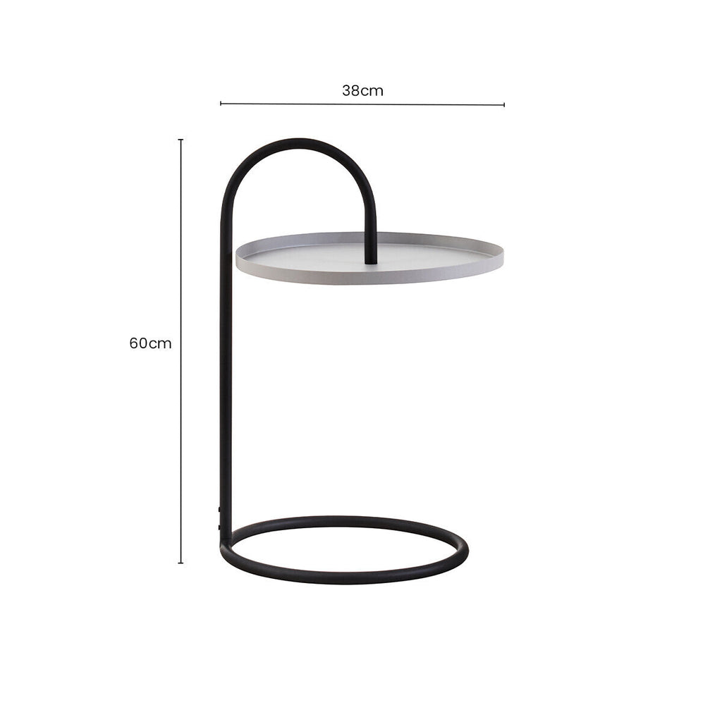 Grey and Black Finish Hanging Top Side Table