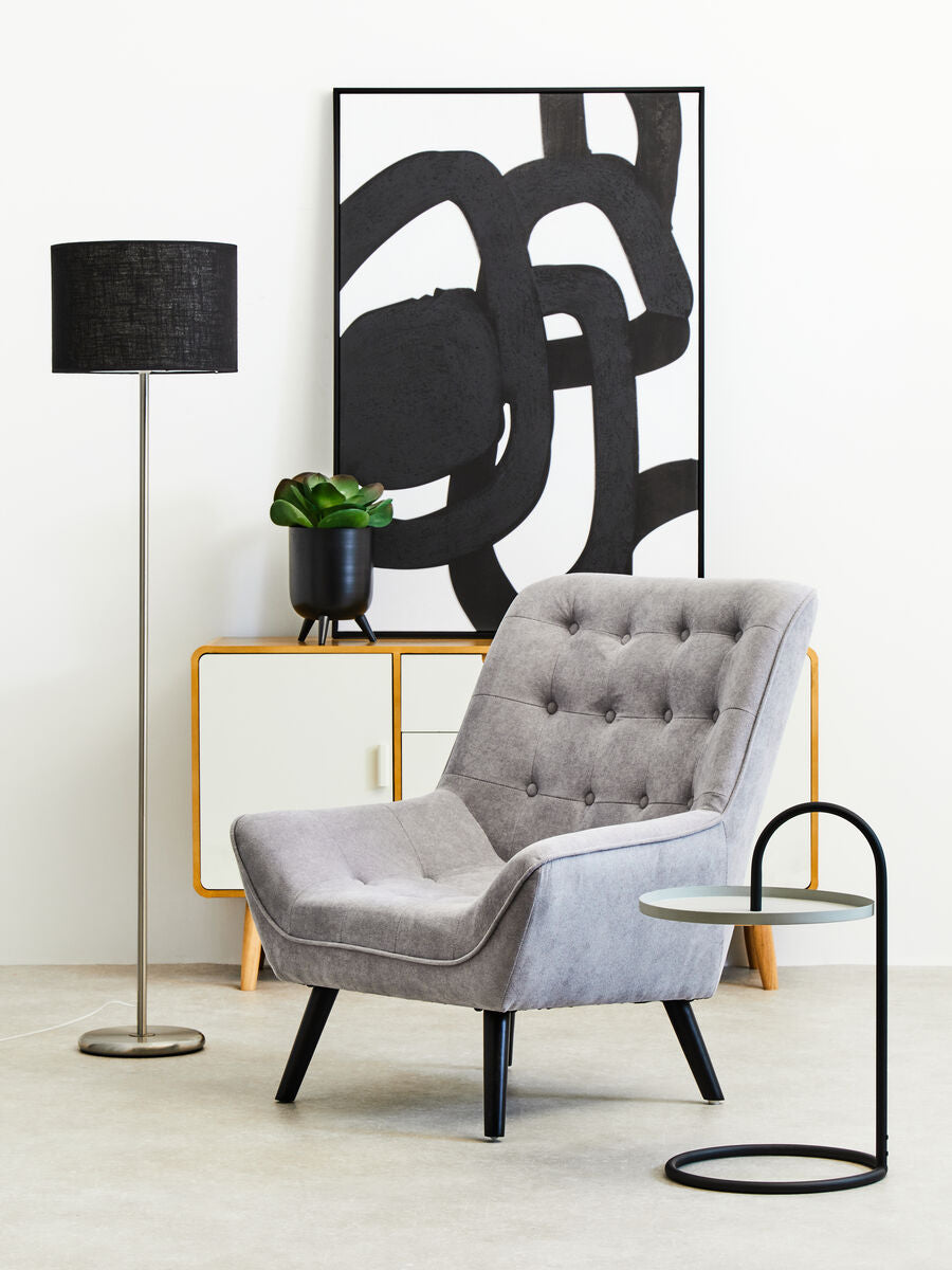 Grey and Black Finish Hanging Top Side Table