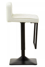 White Leather Effect and Black Base Bar Chair