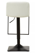 White Leather Effect and Black Base Bar Chair