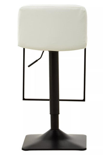 White Leather Effect and Black Base Bar Chair