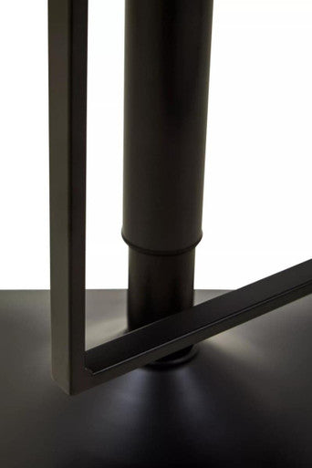 White Leather Effect and Black Base Bar Chair