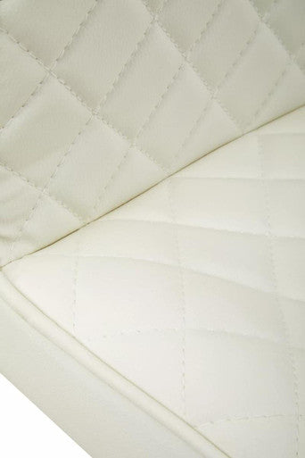 White Leather Effect and Black Base Bar Chair