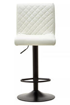 High Back White Leather Effect Bar Chair