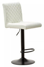 High Back White Leather Effect Bar Chair