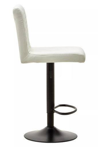 High Back White Leather Effect Bar Chair