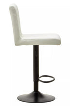 High Back White Leather Effect Bar Chair