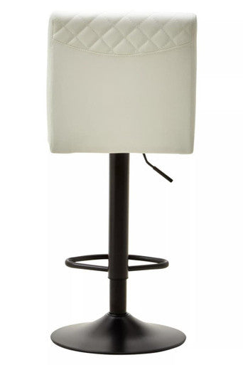 High Back White Leather Effect Bar Chair