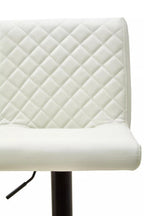 High Back White Leather Effect Bar Chair
