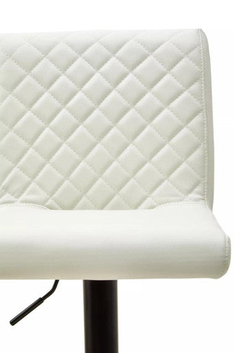 High Back White Leather Effect Bar Chair
