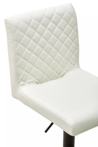 High Back White Leather Effect Bar Chair