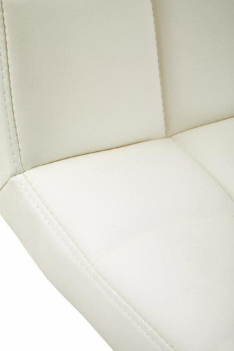 White Faux Leather Bar Chair