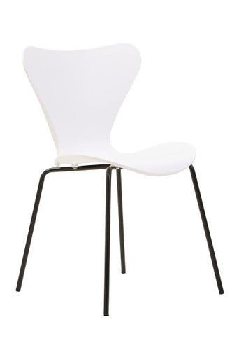 White Seat and Black Legs Dining Chair