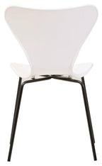White Seat and Black Legs Dining Chair