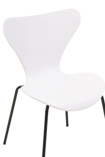 White Seat and Black Legs Dining Chair