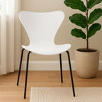 White Seat and Black Legs Dining Chair