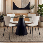White Seat and Black Legs Dining Chair