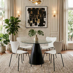 White Seat and Black Legs Dining Chair