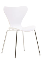White Seat and Silver Chrome Legs Dining Chair