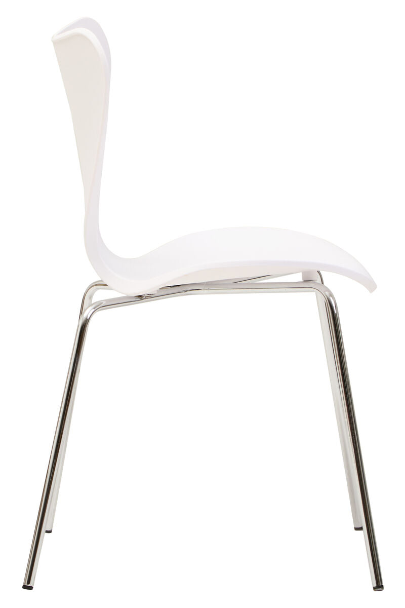 White Seat and Silver Chrome Legs Dining Chair