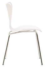 White Seat and Silver Chrome Legs Dining Chair