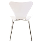 White Seat and Silver Chrome Legs Dining Chair