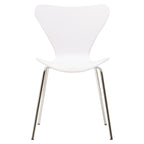 White Seat and Silver Chrome Legs Dining Chair