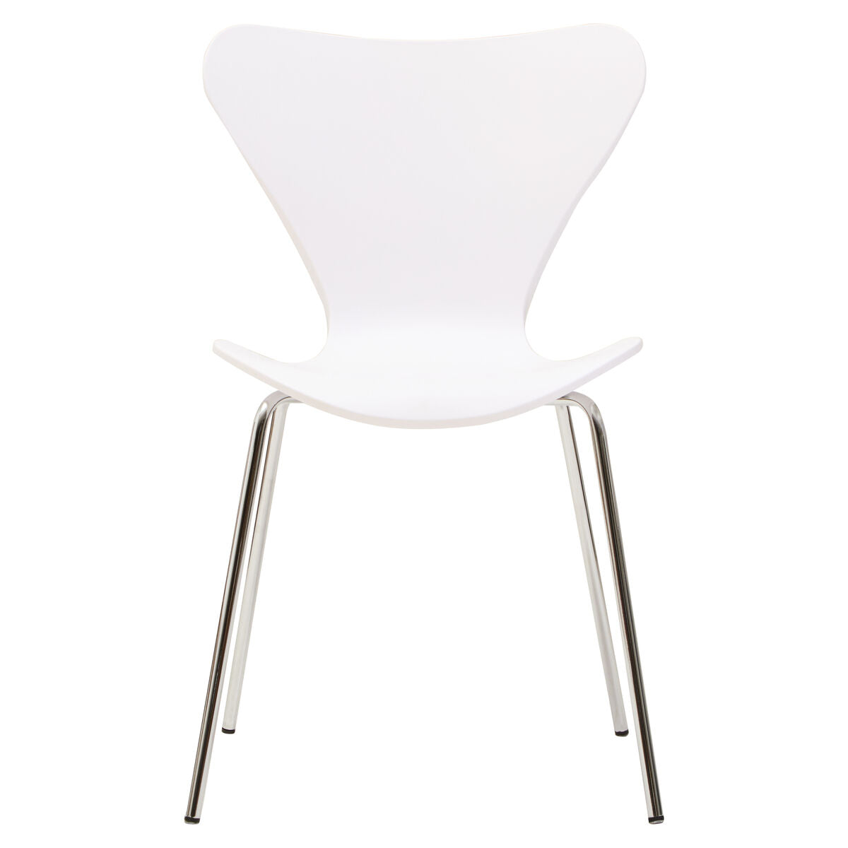 White Seat and Silver Chrome Legs Dining Chair