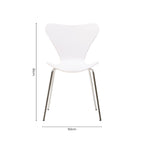 White Seat and Silver Chrome Legs Dining Chair