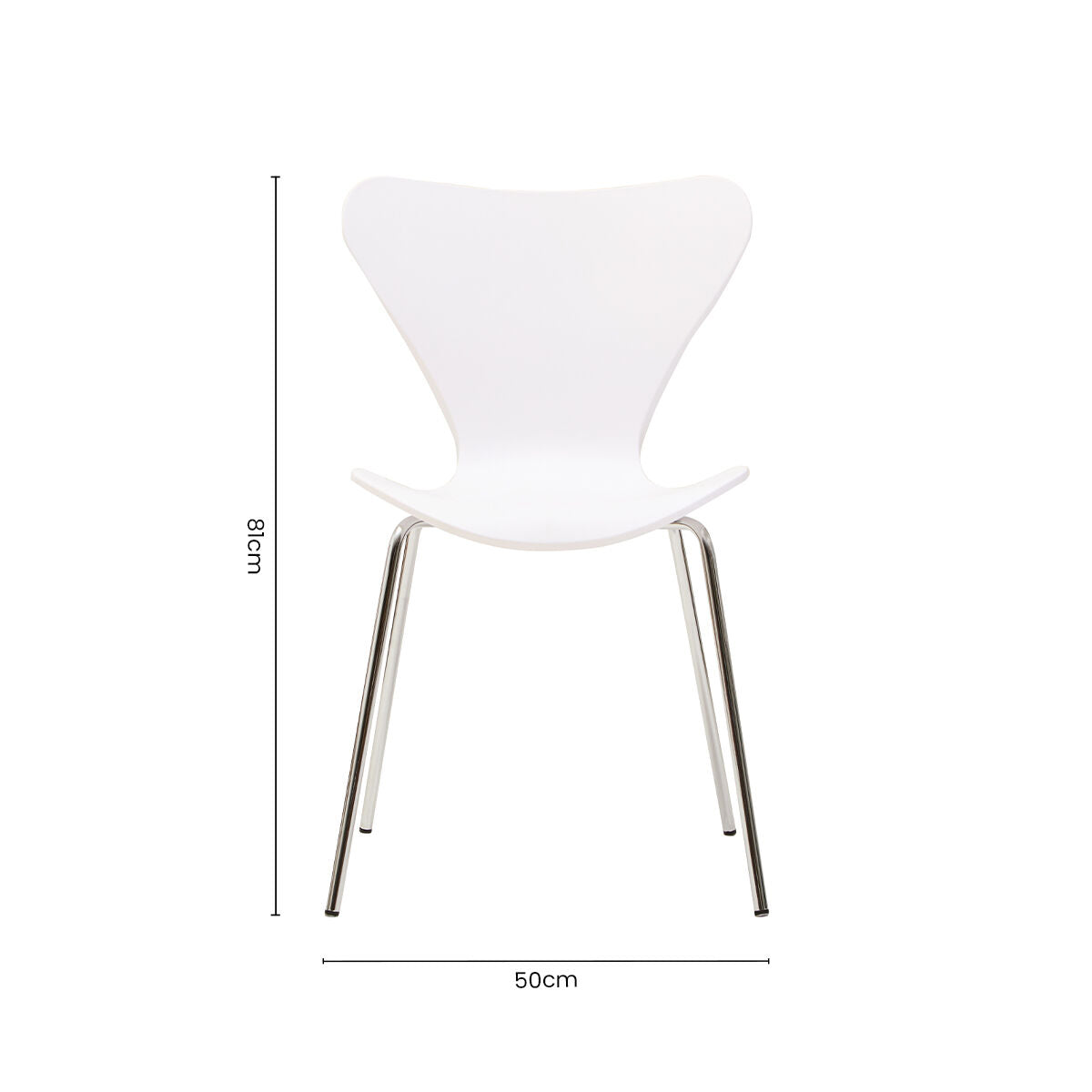 White Seat and Silver Chrome Legs Dining Chair