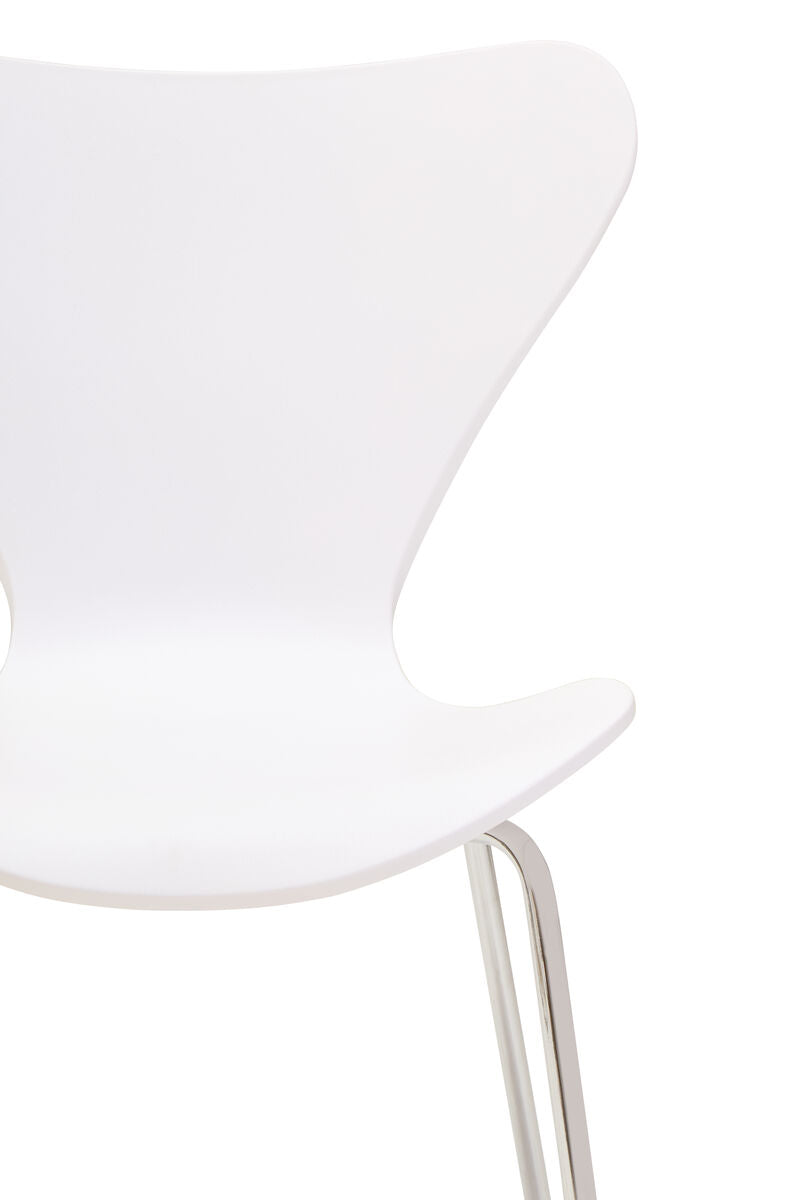 White Seat and Silver Chrome Legs Dining Chair
