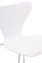White Seat and Silver Chrome Legs Dining Chair