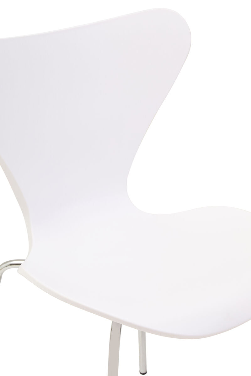 White Seat and Silver Chrome Legs Dining Chair