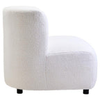 Ivory Boucle Effect Lounge Chair with Curved Back