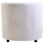 Ivory Boucle Effect Lounge Chair with Curved Back