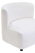 Ivory Boucle Effect Lounge Chair with Curved Back